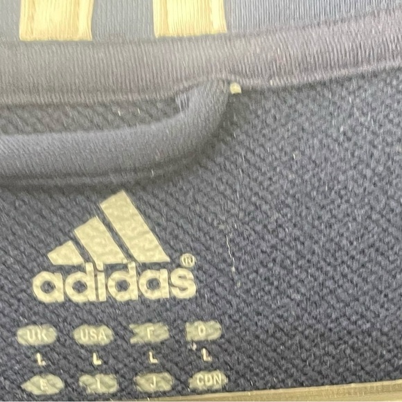 Adidas Black Pullover with white stripes and 3/4 zip - Picture 4 of 4